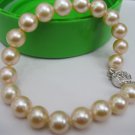 ,freshwater round pearl Bracelet with 925 silver clasp,00234SY
