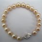 ,freshwater round pearl Bracelet with 925 silver clasp,00234SY