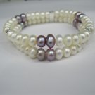 freshwater round pearl Bracelet with 925 silver clasp,00234SY