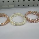 freshwater potato pearl  Stretch bracelet two row,00236SB