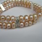 freshwater potato pearl  Stretch bracelet two row,00236SB