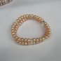 freshwater potato pearl  Stretch bracelet two row,00236SB