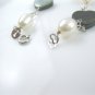 freshwater rice pearl and shell bracelet with spring ring clasp ,00241SM