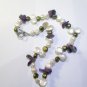 freshwater nuggest pearl flower neckalce with toggle clasp,00254XL