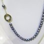 black genuine pearl long necklace sweater chain ,00317xc
