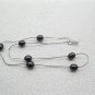 black oval cultured pearl tin cup necklace in 925 sterling silver,00329XM