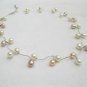 freshwater genuine pearl silver necklace,00399XM
