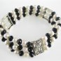 freshwater cultured potato pearl and multicolor crystal elastic bracelet,00539SC