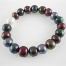 freshwater near round multicolor pearl stretch bracelet,00527SC