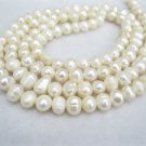 6-7mm  freshwater ringed pearl on temporary strand，01001XC