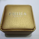 gold Leatherette jewelry box for pearl earring,01023BE