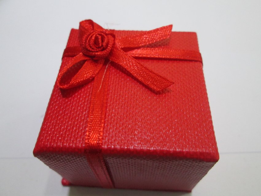 red bow tie paper jewelry box for pearl ring,01024BJ