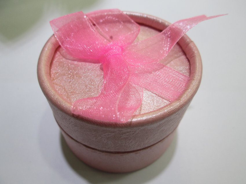 Pink color cardboard ring box for pearl jewelry&iuml;&frac14;�01026BJ
