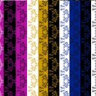 12 Digital Scrapbook Paper Arabesque Pattern Glam Colors
