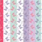10 Digital Scrapbook Paper Butterfly Pattern Pastel Colors