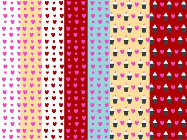13 Digital Scrapbook Paper Cupcake Pattern Candy Pastel Colors