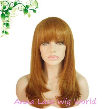 synthetic light brown 18inch mono top wig