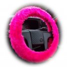 Barbie Pink fuzzy car steering wheel cover