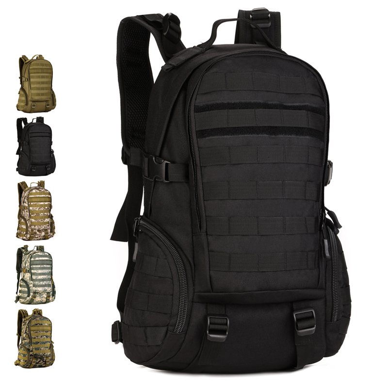 Tactical Outdoor Backpack 35L Waterproof Travel Bag - Black