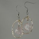 Iridescent Pink Crackle Hoop