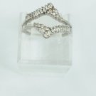 14k White Gold Diamond Insert Ring Size 7