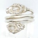925 Sterling Silver Leo Twins Lion Head Wrap Ring Size 9