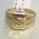 14k yellow gold S initial signet ring size 9 by Ma