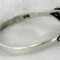 Vintage classy Sterling Silver Ring black enamel and silver detailing Size 10