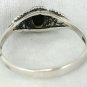 Vintage classy Sterling Silver Ring black enamel and silver detailing Size 10