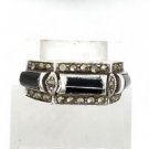 925 Sterling Silver Band 0.90 Carat Black Onyx Gemstone Ring Size 6