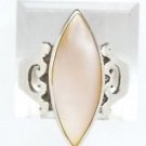 Vintage Sterling Silver Solitaire Statement Ring Size 10 w 7 Carat Pink Stone