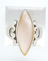 Vintage Sterling Silver Solitaire Statement Ring Size 10 w 7 Carat Pink Stone