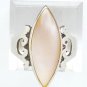 Vintage Sterling Silver Solitaire Statement Ring Size 10 w 7 Carat Pink Stone