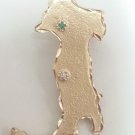 14k Yellow Gold Ruby Emerald and Diamond Italian Boot Pendant