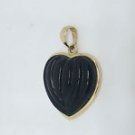 14k Yellow Gold Onyx Heart Pendant