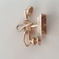 Solid 14k Yellow Gold Antique Telephone Charm Traditional Design