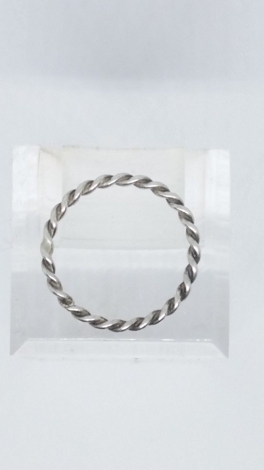 925 Sterling Silver Rope Ring Size 4 Made In Mexico