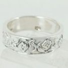 825 Silver Flower Band Ring Size 9 Made In Mexico