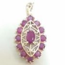 Classy 14k Yellow Gold Filigree Ruby Pendant