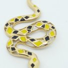 14k Yellow Gold Diamond Back Snake Pendant