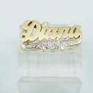 14k Yellow Gold Diamond Name Ring Diana Size 6