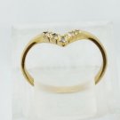 Fancy 10k Yellow Gold Diamond Band Ring Size 7