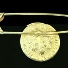 Vintage 18k gold plated 965 Dime Safety Pin