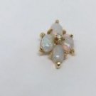 14k Yellow Gold Opal Fancy Design Diamond Pendant