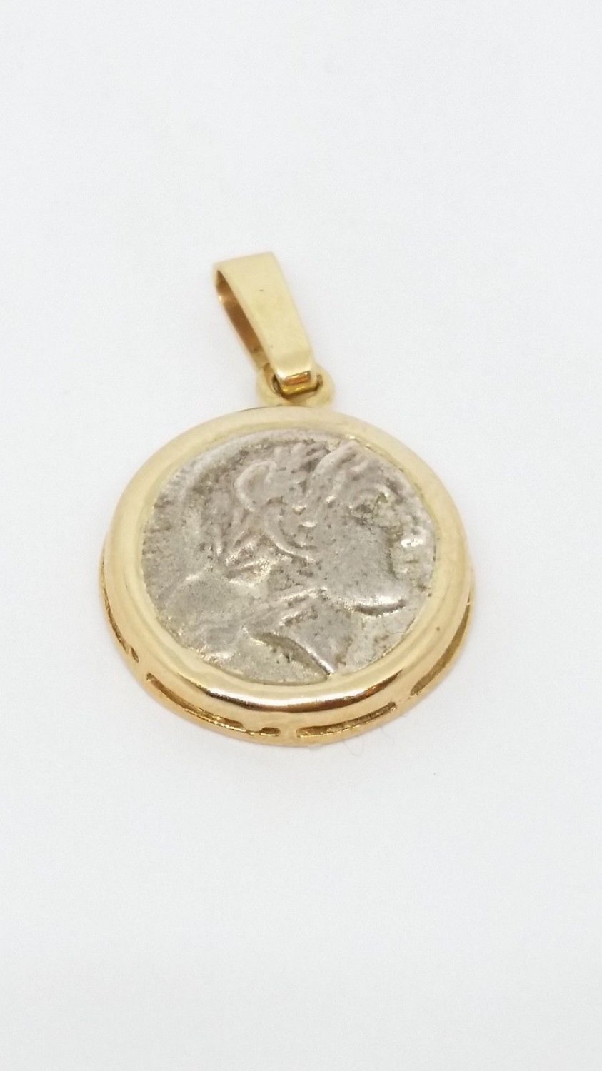 Vintage 14k Yellow Gold Antique Coin Pendant