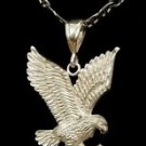 Vintage MADE IN USA 925 Sterling Silver American Eagle Pendant w Chain 1ofAkind