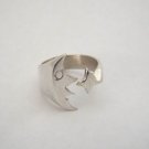 925 Sterling Silver Half Moon and Star Ring Size 6.5