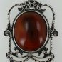 Vintage Handmade Middle Eastern Sterling Silver Pendant with Red stone