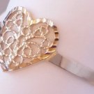 10k Yellow Gold Fine Filigree Butterfly Heart Ring Size 7