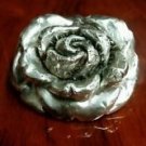 HUGE vintage Antique fine 925 sterling silver flower BROOCH necklace pendant pin